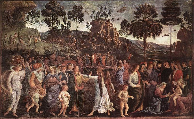 PERUGINO, Pietro Moses's Journey into Egypt a Norge oil painting art